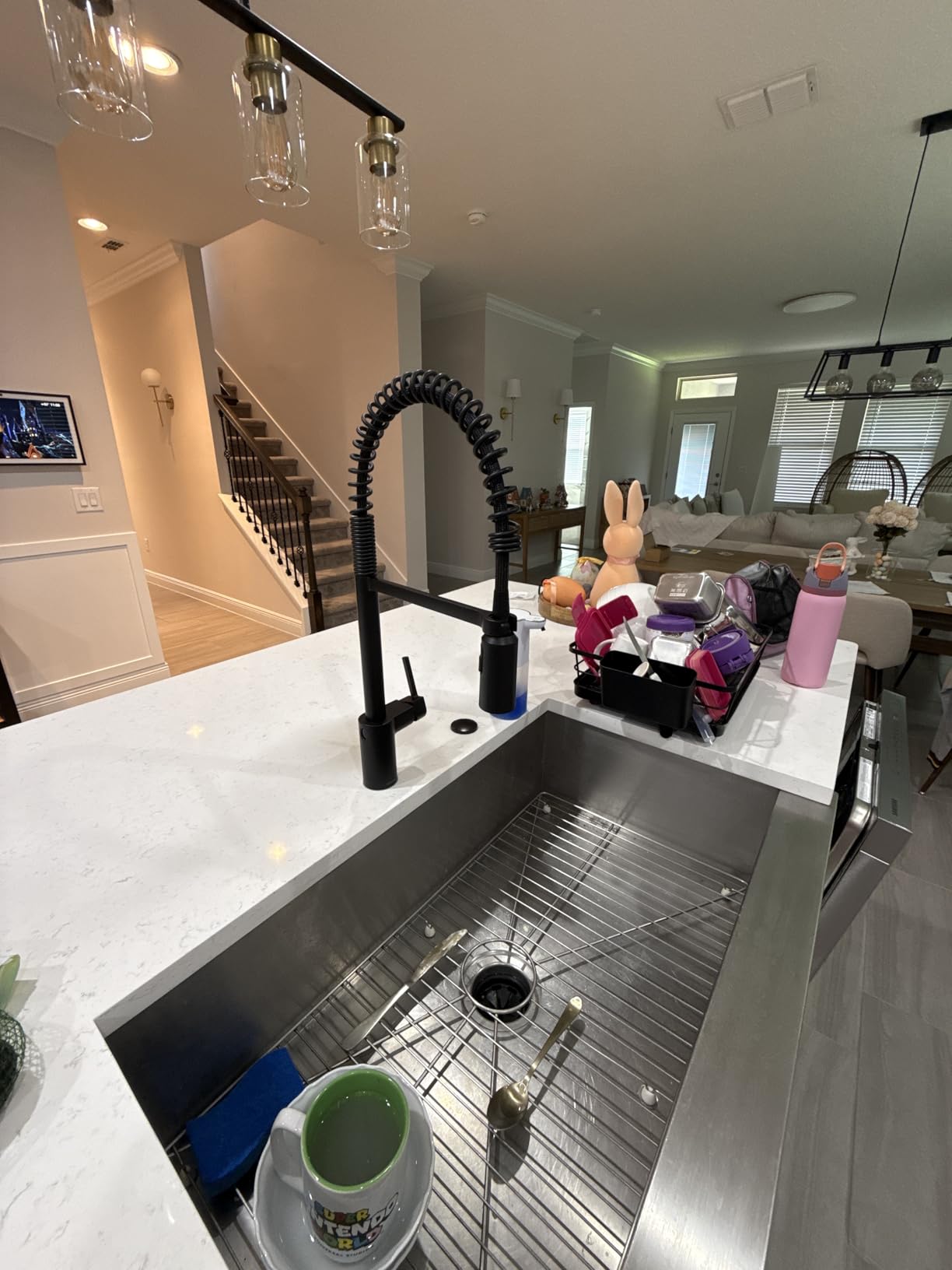Moen Align Spot Resist Stainless Motionsense Wave Sensor Touchless One-Handle High Arc Spring Pulldown Kitchen Faucet with Sprayer, 5923EWSRS customer photo 2