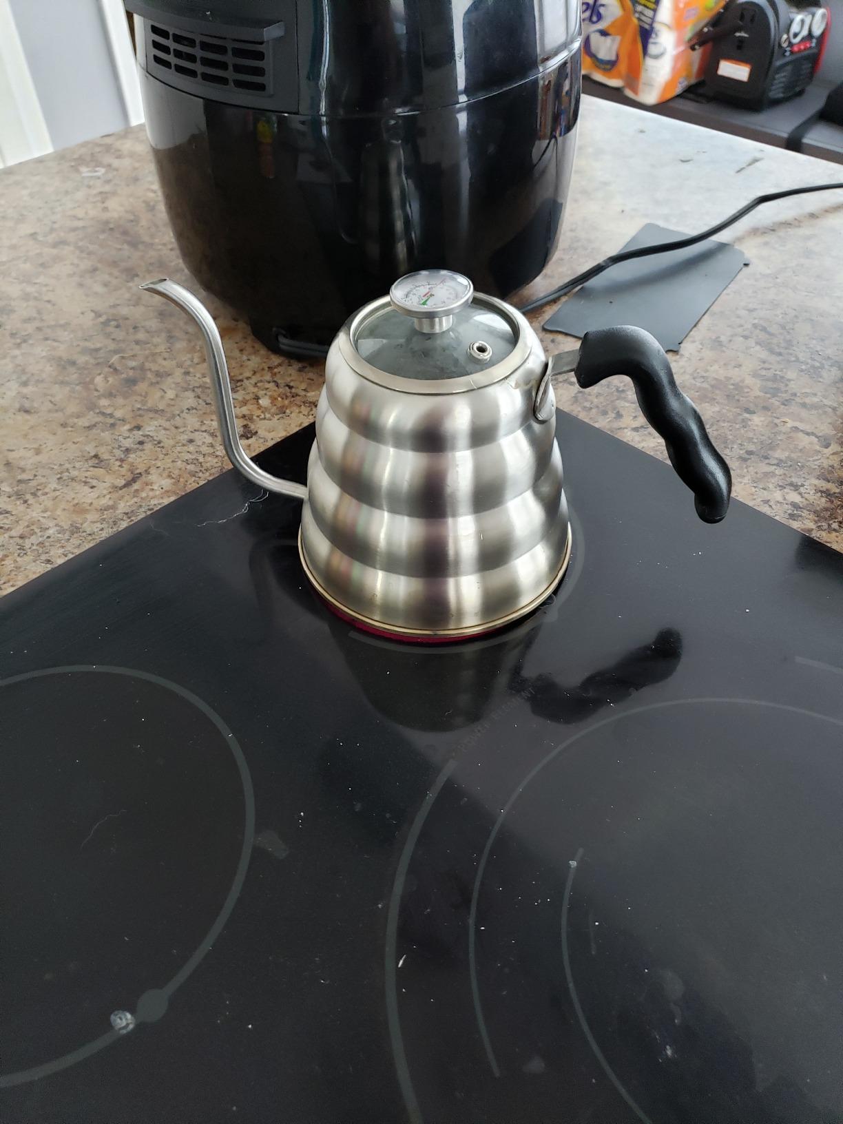 Bean Envy Gooseneck Kettle Stovetop - Pour Over Kettle with Thermometer | 40 Oz (1,200 ml) Stainless Steel, Coffee and Tea Brewing, Ergonomic Heat-Safe Handle, Precision Flow Control customer photo 1
