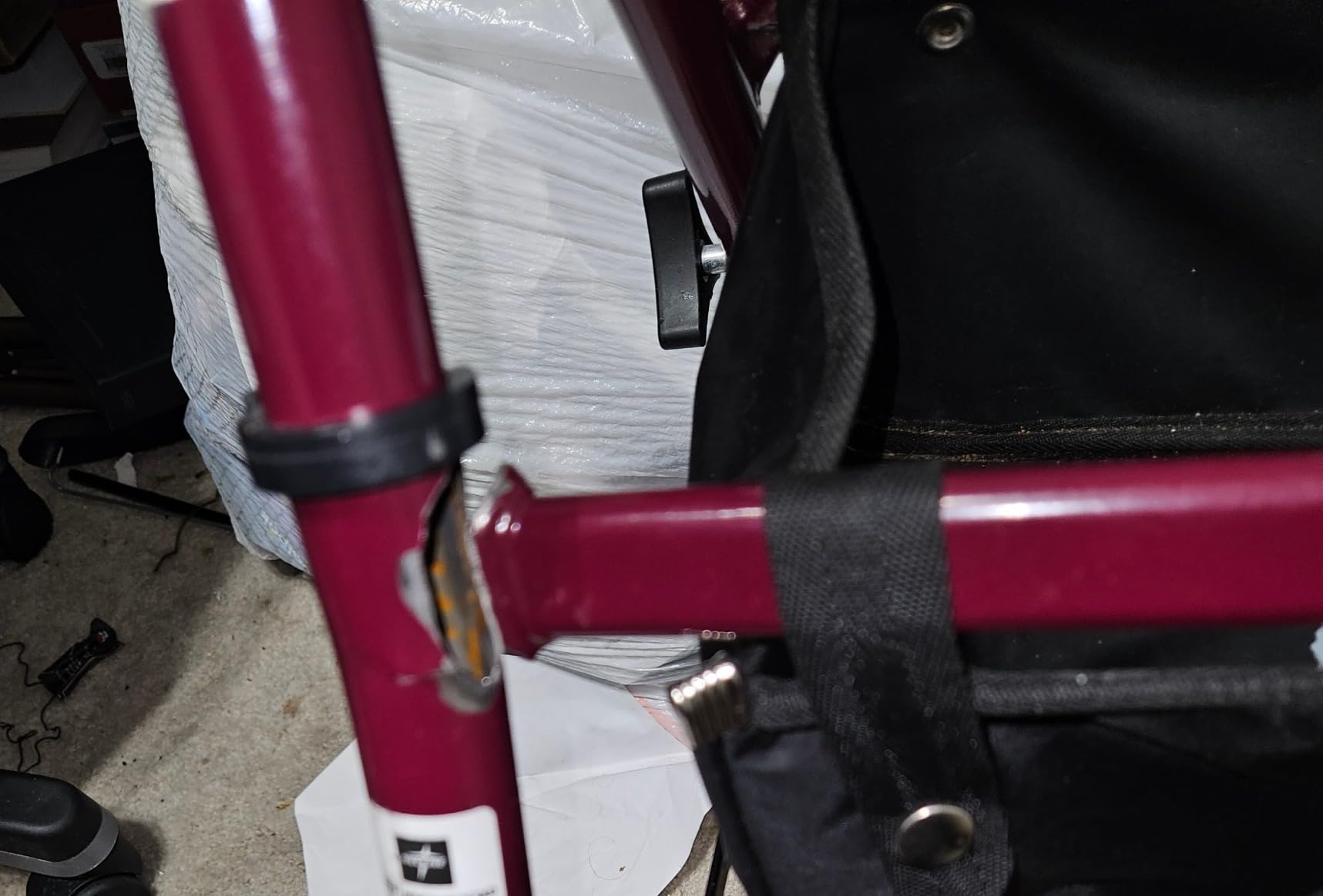 Medline Steel Rollator Walker with Seat, Burgundy, 350 lb. Weight Capacity customer photo 1