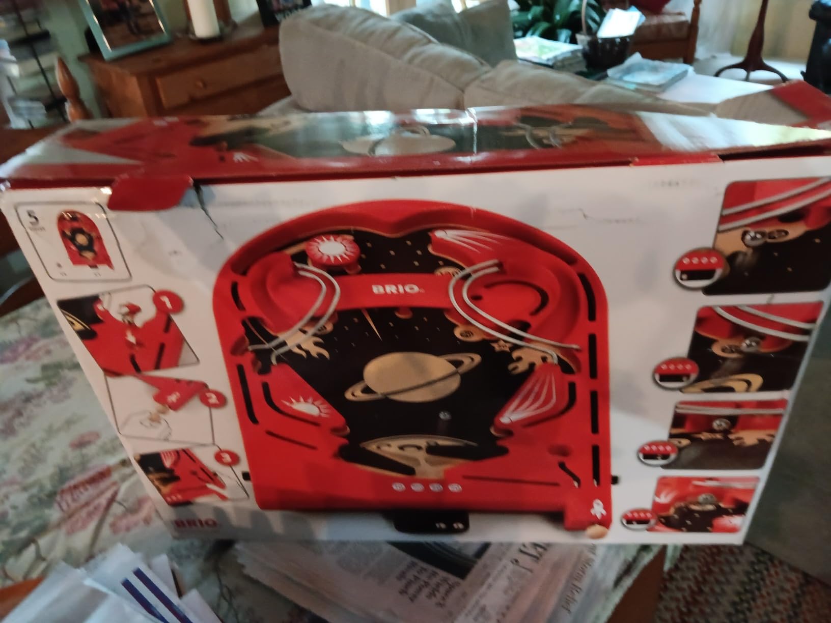 BRIO 34017 Pinball Game - Classic Vintage Arcade Style | Engaging Brain Game for Kids and Adults | Ideal Gift for Ages 6 and Up, Red customer photo 1