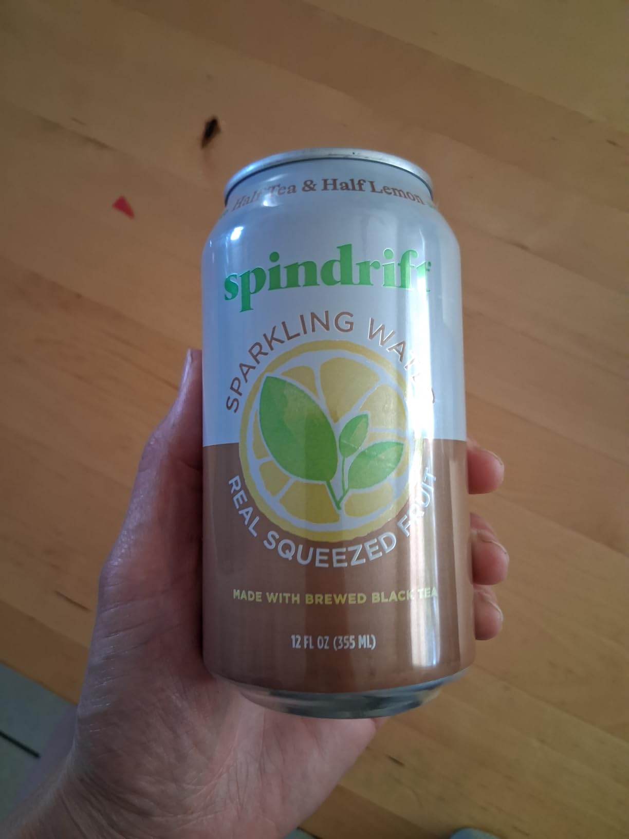 Spindrift Sparkling Water, Half Tea & Half Lemon Flavored, Made with Real Squeezed Fruit, 12 Fl Oz Cans, Pack of 24 (Only 5 Calories per Can) customer photo 2