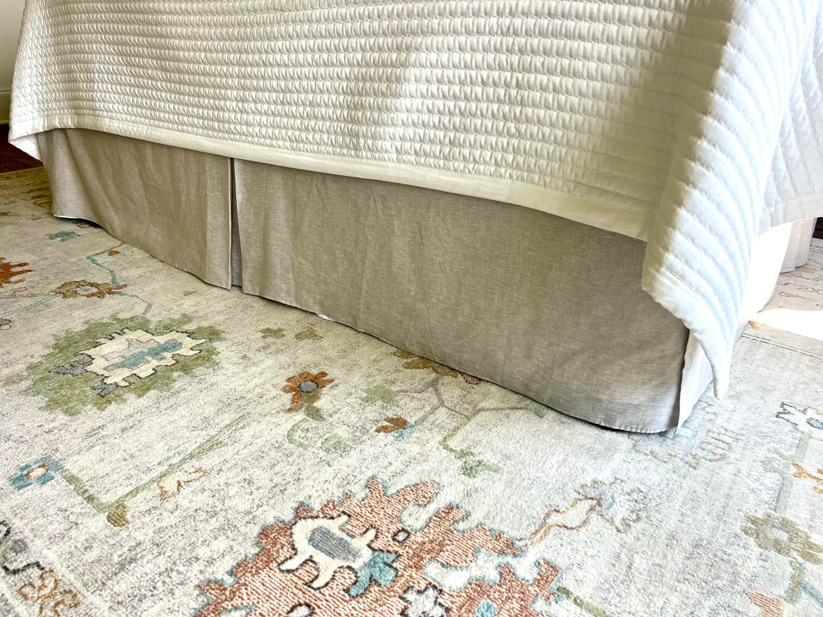 Simple&Opulence Belgian Linen Bed Skirt with Classic 14 inch Tailored Drop Dust Ruffle, Queen customer photo 2