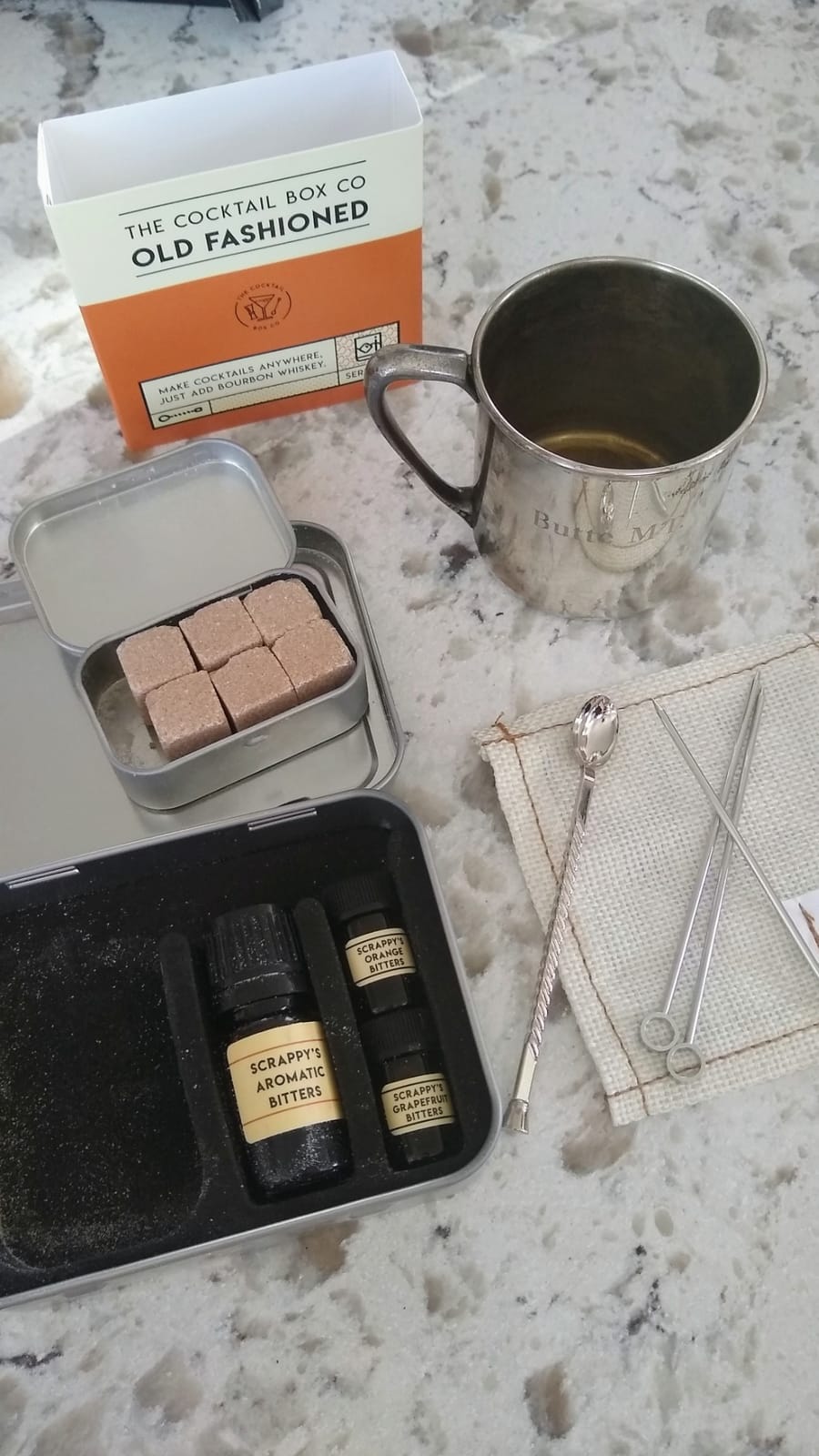 The Cocktail Box Co. Old Fashioned Cocktail Kit - Compact Plane Cocktail Kit for Travel - Includes Bitters & Old Fashioned Cubes - Standard Packaging customer photo 2