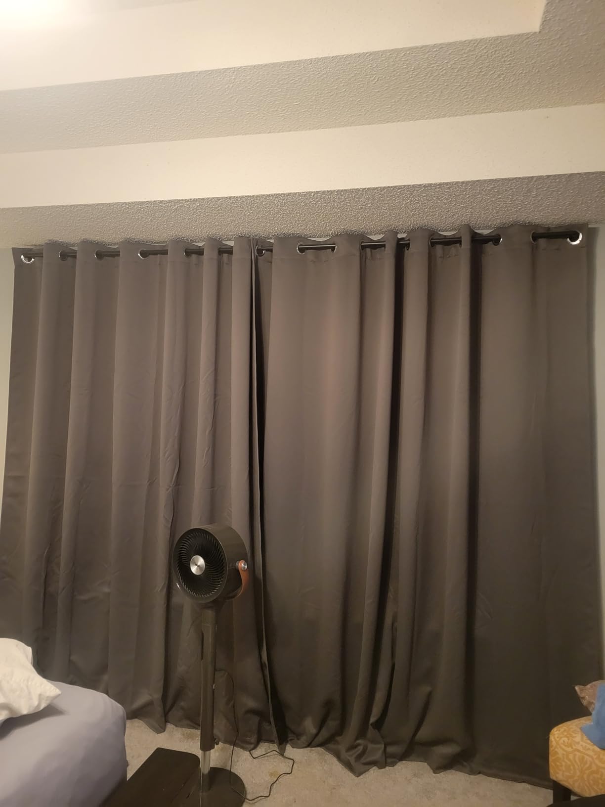 NICETOWN Total Shade Patio Door Curtain, Heavy-Duty Full Light Shading Sliding Door Drape, 100 inches Wide x 84 inches Long, Gray customer photo 1