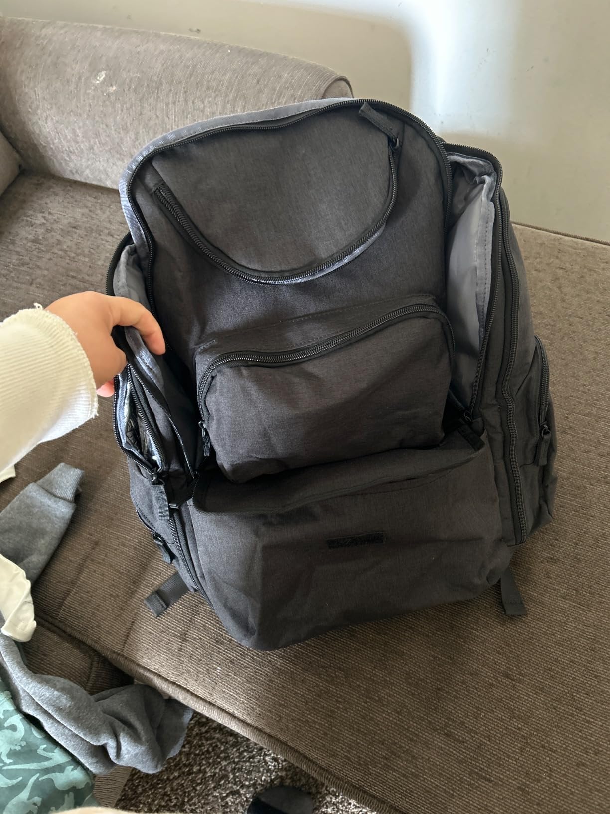 Mancro Diaper Bag Backpack, Multifunctional Dad Diaper Bag with 2 Side Insulated Pockets, Travel Water Resistant Baby Diaper Backpack for Men Women with Stroller Straps, Black customer photo 2
