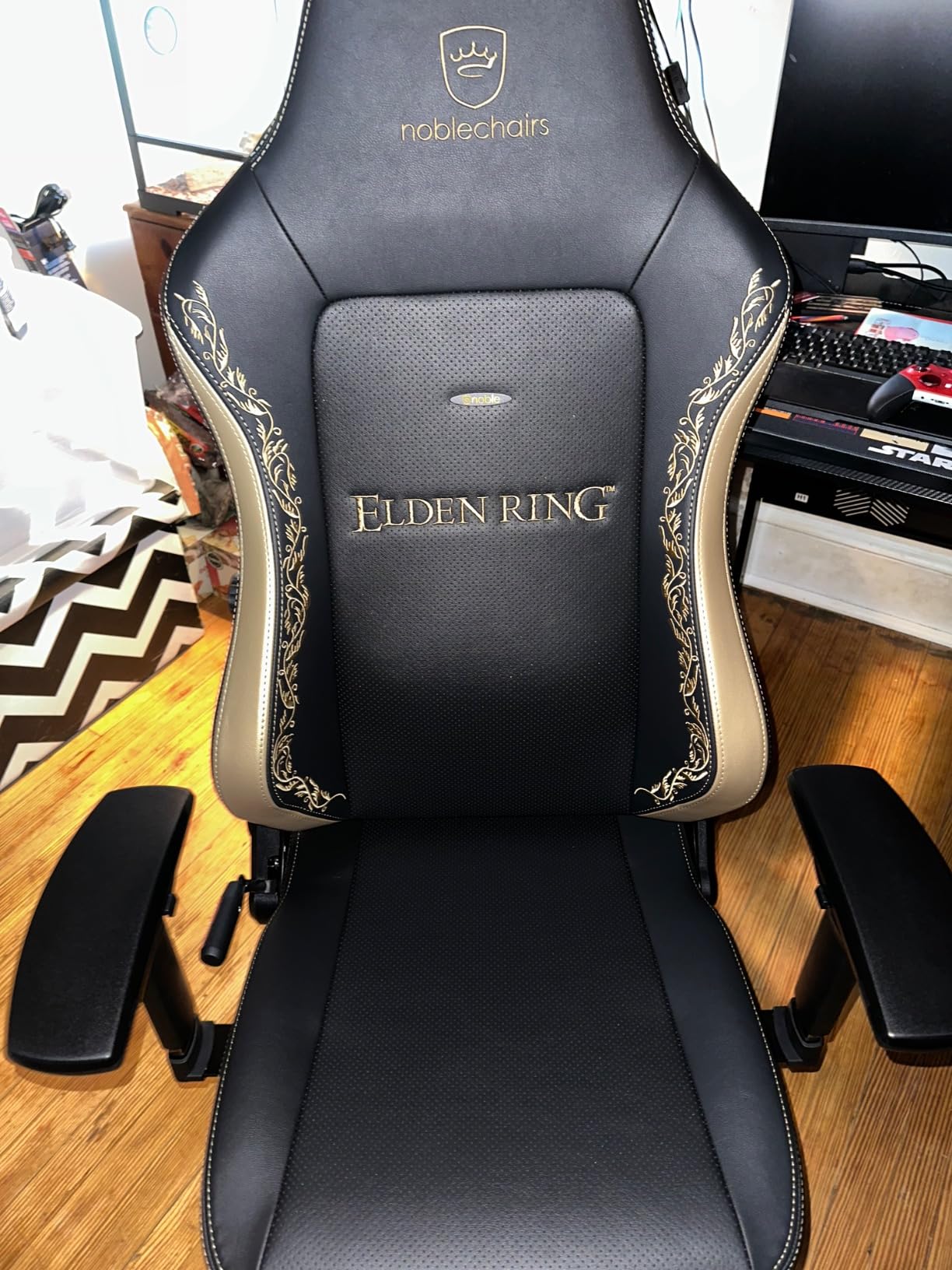 noblechairs Hero Gaming Chair/Office Chair with Lumbar Support, PU Faux Leather, Black | Big and tall gaming chair for adults, wide ergonomic office chair, adjustable lumbar, 4D armrests customer photo 2