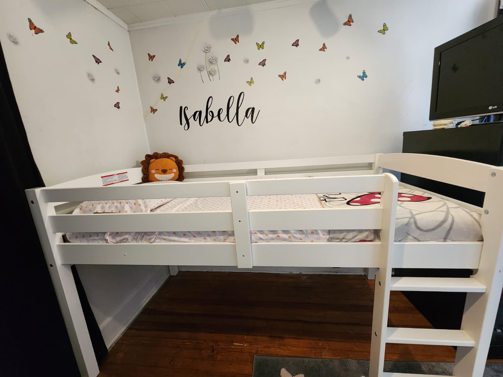 Camaflexi Tribeca Solid Wood Low Loft Bed Frame / 14 Wood Slats Support and 2 Center Supports / No Box Spring Necessary / Easy Assembly / Full - Grey customer photo 1