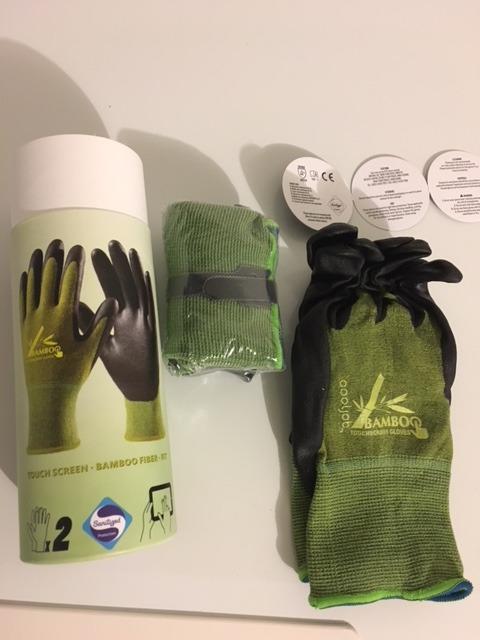 COOLJOB 2 Pairs Gardening Gloves for Women and Men, Bamboo Working Gloves Touchscreen, Grippy Nitrile Rubber Coated Work Gloves, Green/Black, Large Size (2 Pairs L) customer photo 1