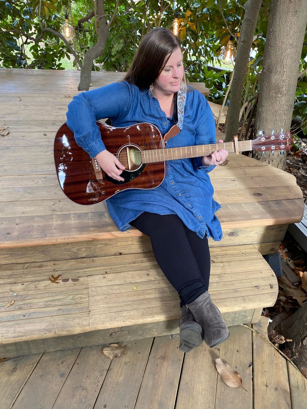 Fender CD-60S Dreadnought Acoustic Guitar, All-Mahogany, 2-Yr Warranty | CD-60S Dreadnought Classic Design with Rounded Walnut Fingerboard, Glossed Finish, All-Mahogany Construction customer photo 2