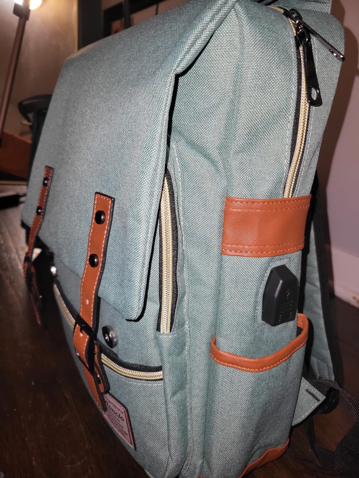 Mancio Vintage Laptop Backpack with USB Charging Port, Slim Tear Resistant Business Backpack for Travelling, College, Casual Daypacks for Men, Women, Fits up to 15.6Inch Notebook, Green customer photo 1