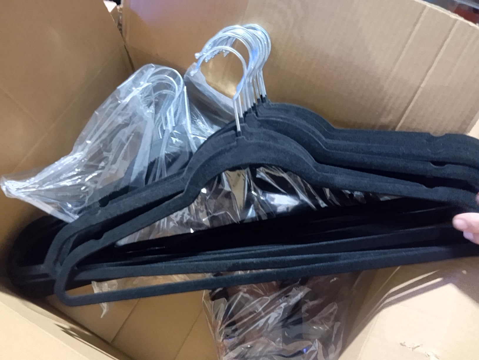 HOUSE DAY Black Velvet Hangers 60 Pack, Premium Non Slip Clothes Hanger customer photo 1