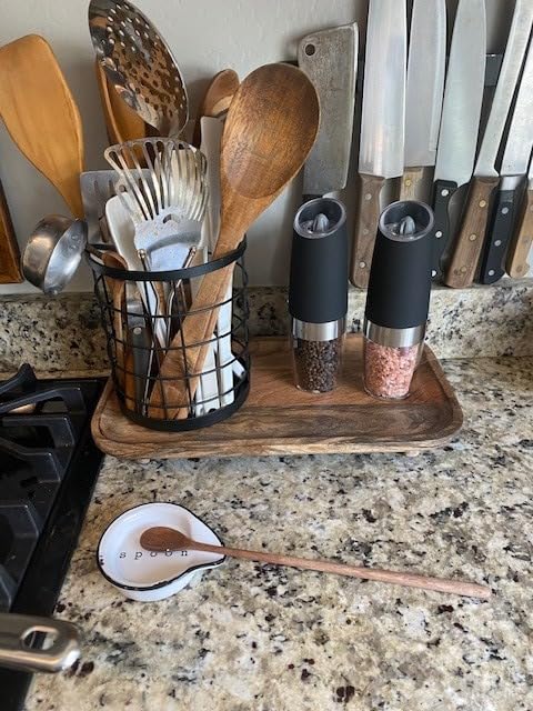 iDesign Kitchen Crock Utensil Holder, Matte Black, Steel | For Countertop customer photo 1
