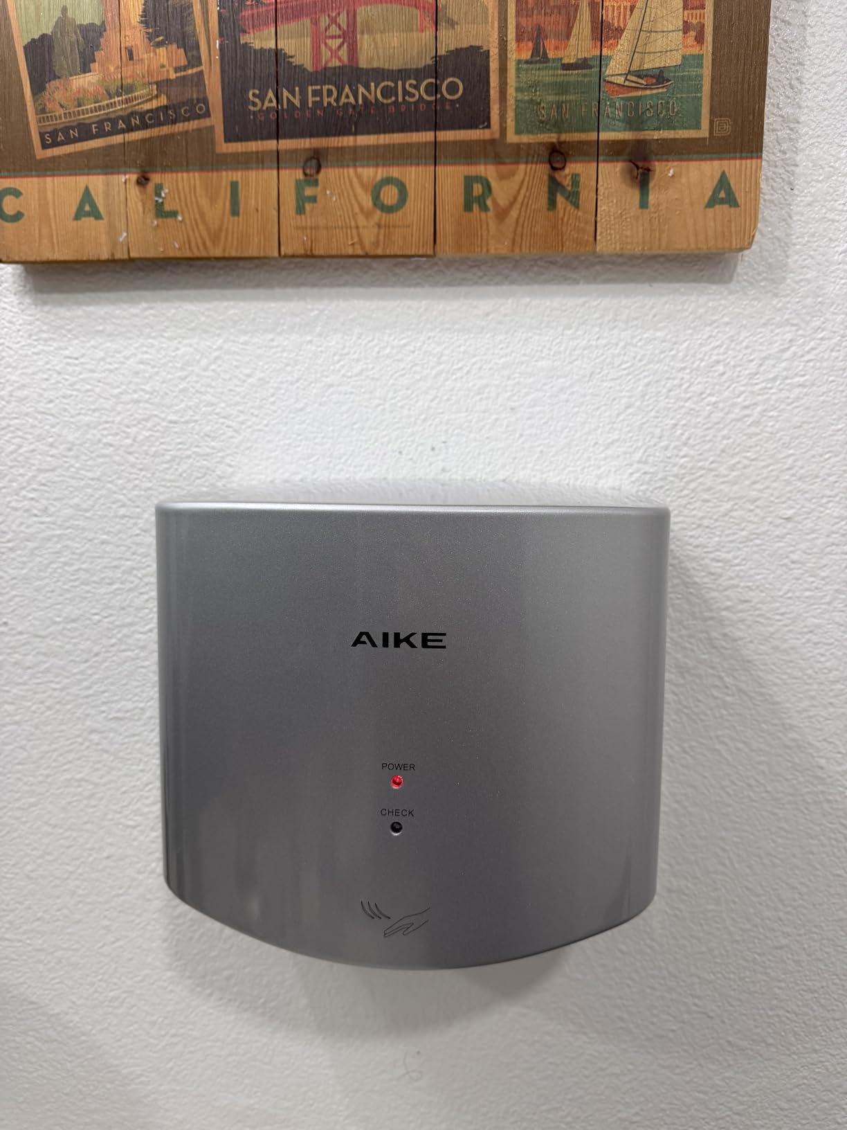 AIKE Air Wiper Compact Hand Dryer for Bathrooms, 110V Model AK2630S Silver | Blade Air 15S Dry Time, 1400W High Speed Jet Dryer, Compact Design and Easy Install for Home Bathroom, Small Business customer photo 2