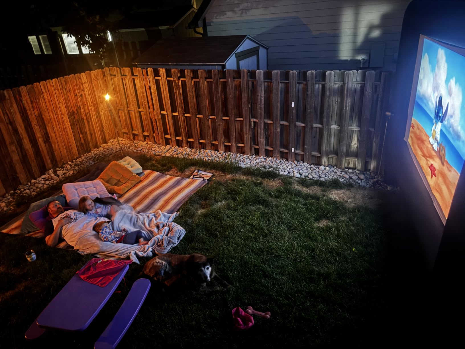 XHYCPY 16ft Inflatable Movie Screen Outdoor Projector Screen with Air Blower Storage Bag - Front/Rear Projection, Easy Set Up Blow Up Screen for Backyard Movie Night, Theme Parties, Celebrations customer photo 1