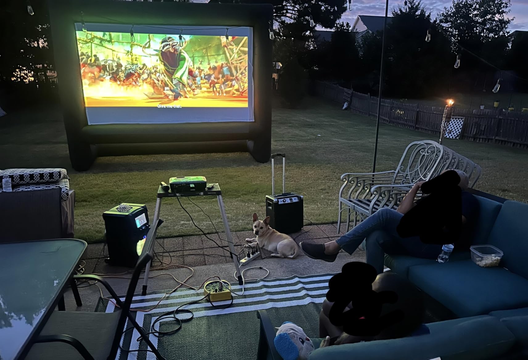 XHYCPY 16ft Inflatable Movie Screen Outdoor Projector Screen with Air Blower Storage Bag - Front/Rear Projection, Easy Set Up Blow Up Screen for Backyard Movie Night, Theme Parties, Celebrations customer photo 2