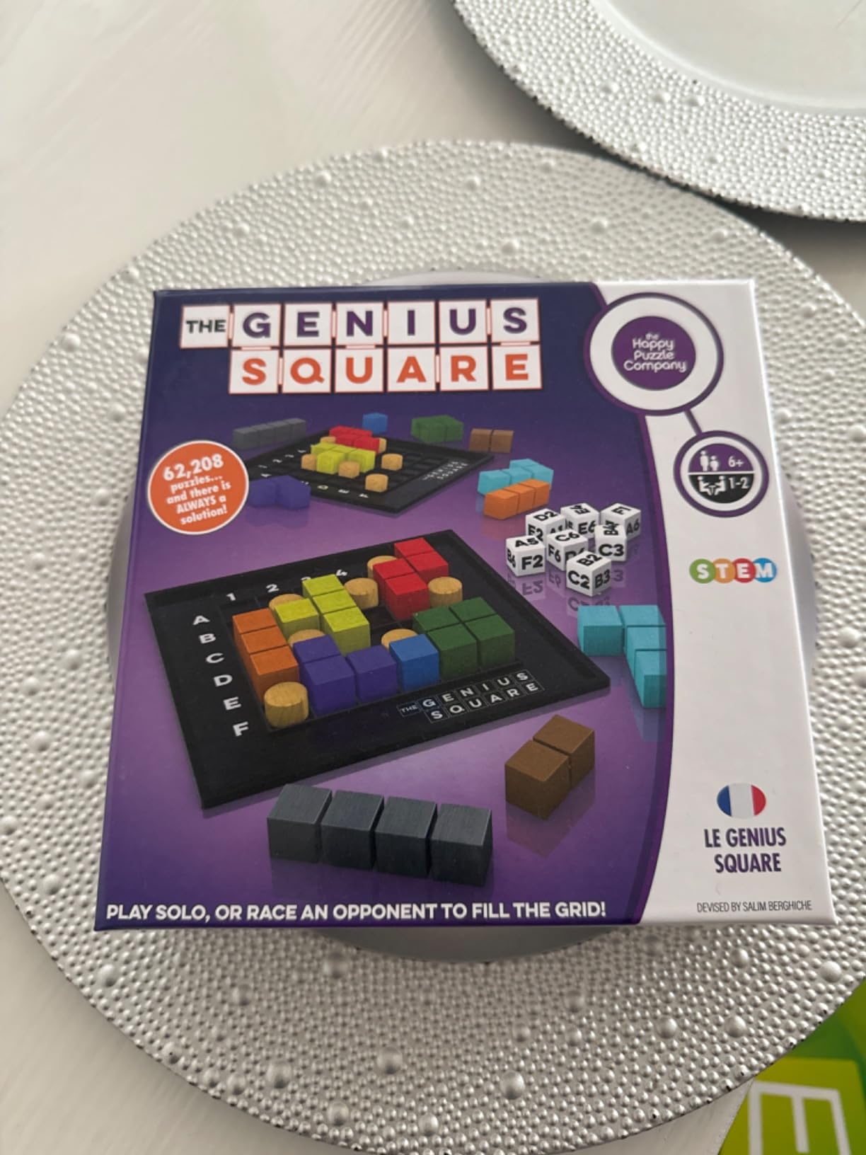 The Genius Square from the Happy Puzzle Company | Game of the Year Award Winner | 60000+ Solutions | STEM Puzzle Game for 1-2 Players | Ages 6 - Adult | Roll the dice and Race to Fill the Grid! customer photo 2