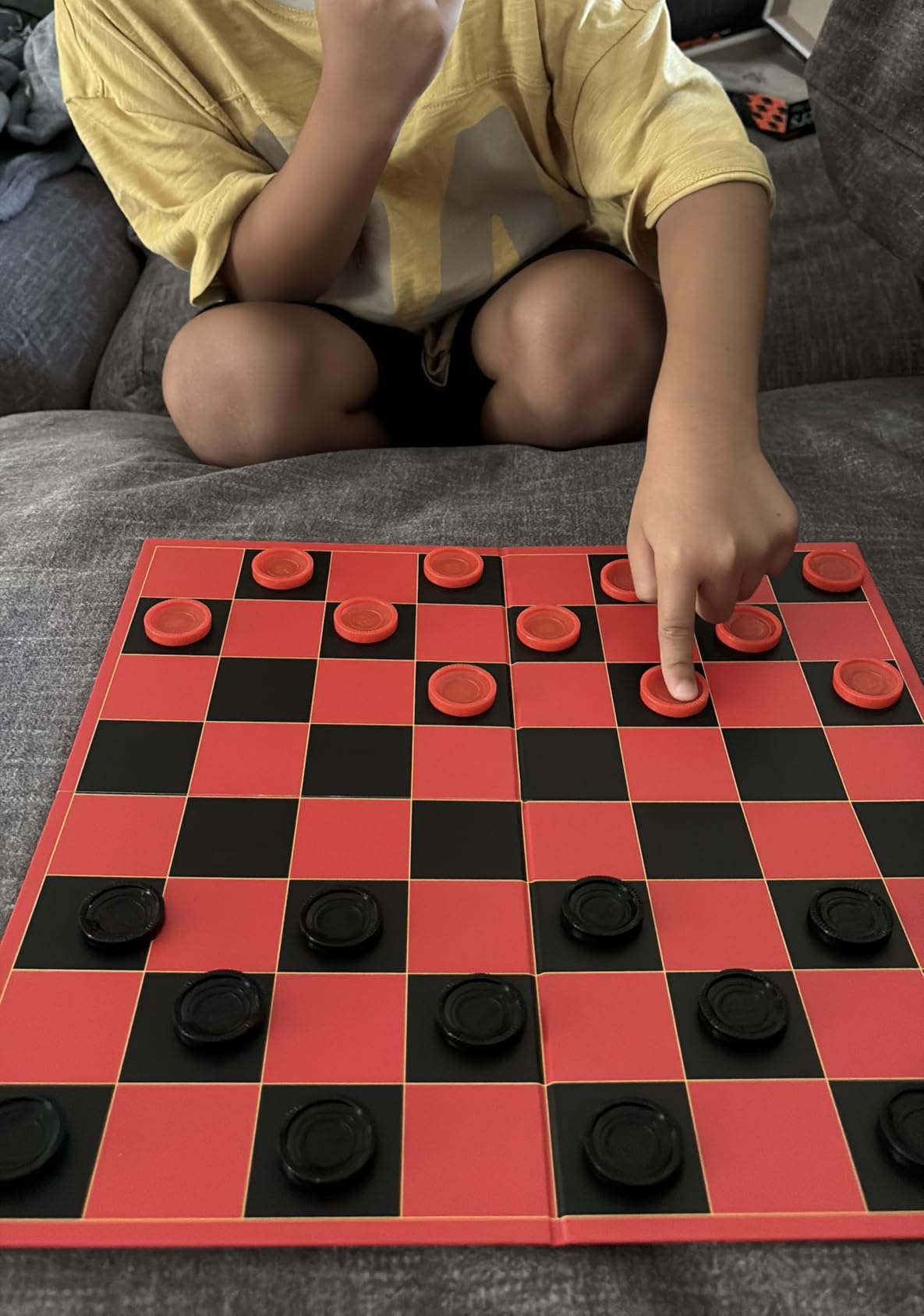 HI-Q Checkers & Tic-Tac-Toe Board Game Set - Classic Strategy for Kids & Family - Features Interlocking Stacking Pieces & Folding Board - Ages 6+ customer photo 2