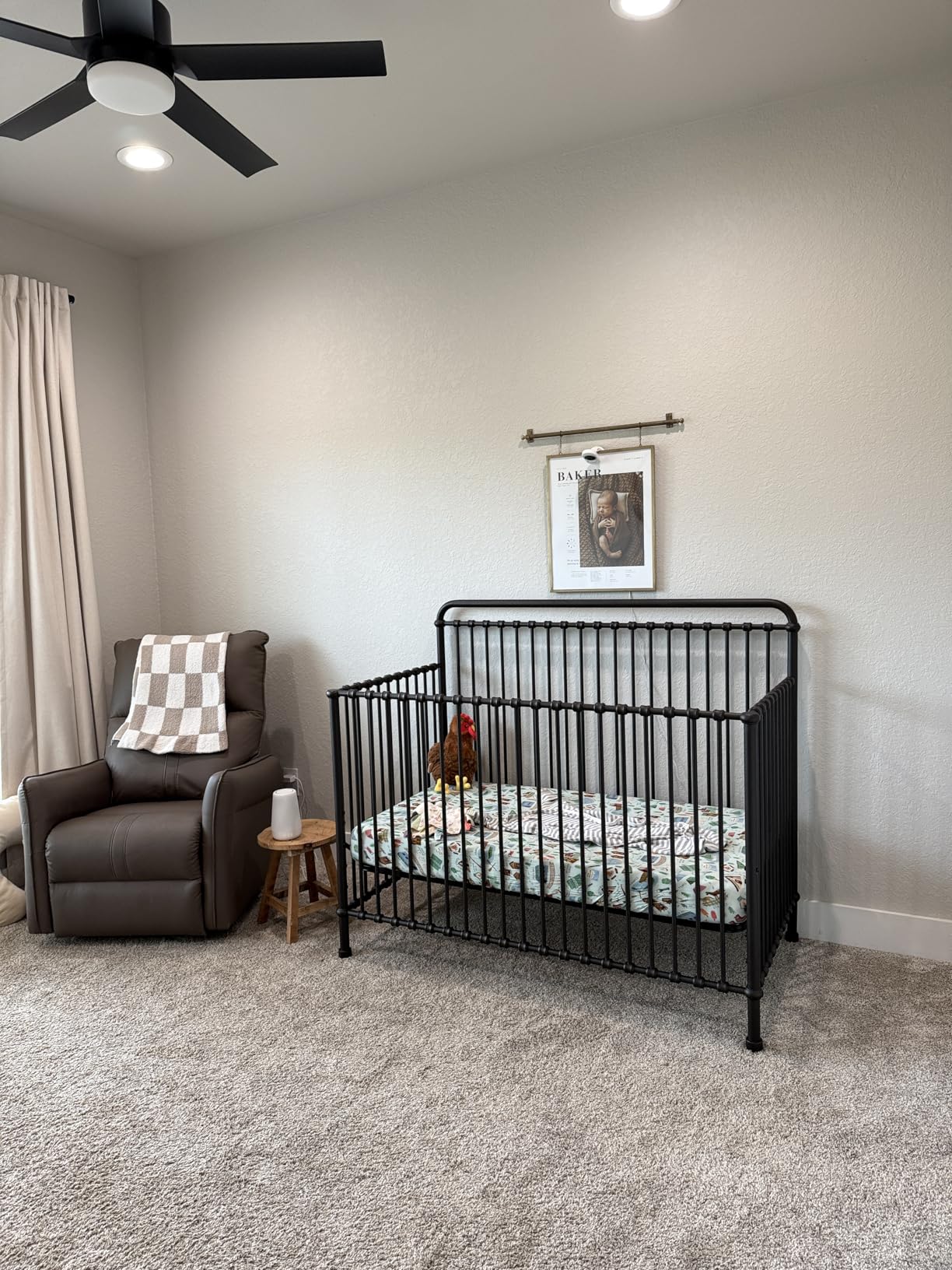 Namesake Winston 4-in-1 Convertible Crib w/Wheels Vintage Gold Bedside | GREENGUARD Gold Certified - Portable, Metal Baby Crib w/ Removable Wheels customer photo 1