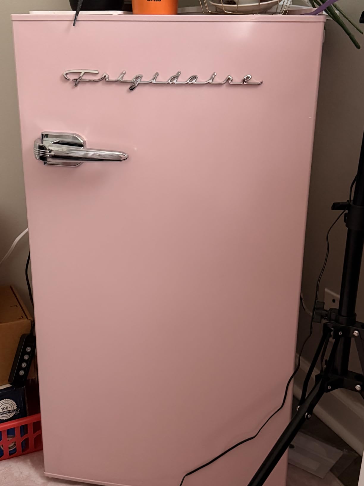 FRIGIDAIRE EFR376-BLACK 3.1 Cu Ft Black Retro Bar Fridge with Side Bottle Opener customer photo 1