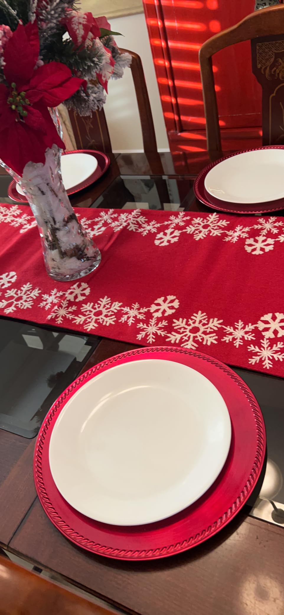 Corelle Vitrelle 8-Piece Dinner Plates Set Triple Layer Glass and Chip Resistant, Lightweight Round Plates, Winter Frost White customer photo 2