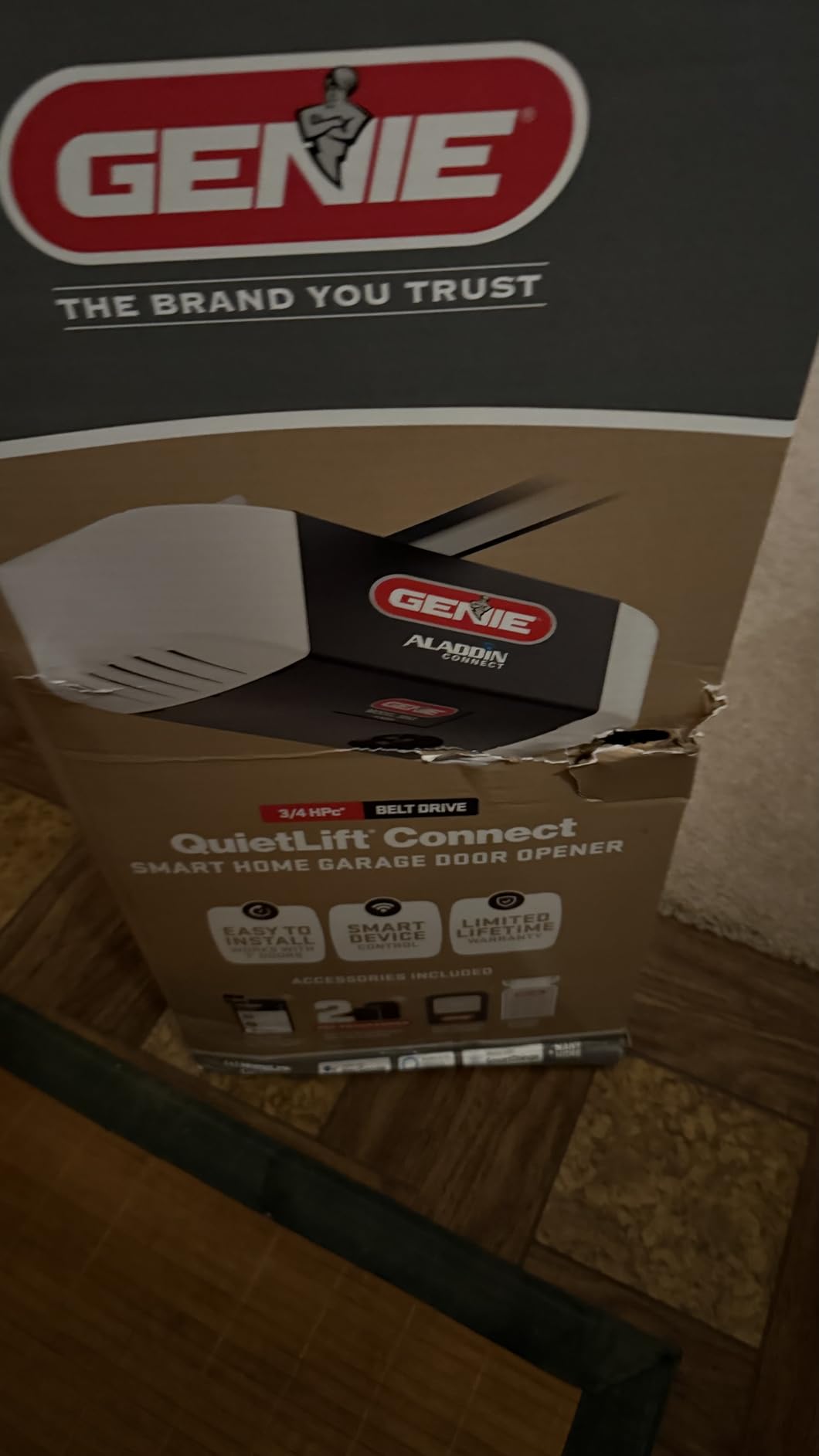 Genie QuietLift Connect - WiFi Smart Garage Door Opener with Added Wireless Keypad, ¾ HPC Smart Belt Drive - Compatible with Alexa and Google Assistant, Model 3053-TKV customer photo 1