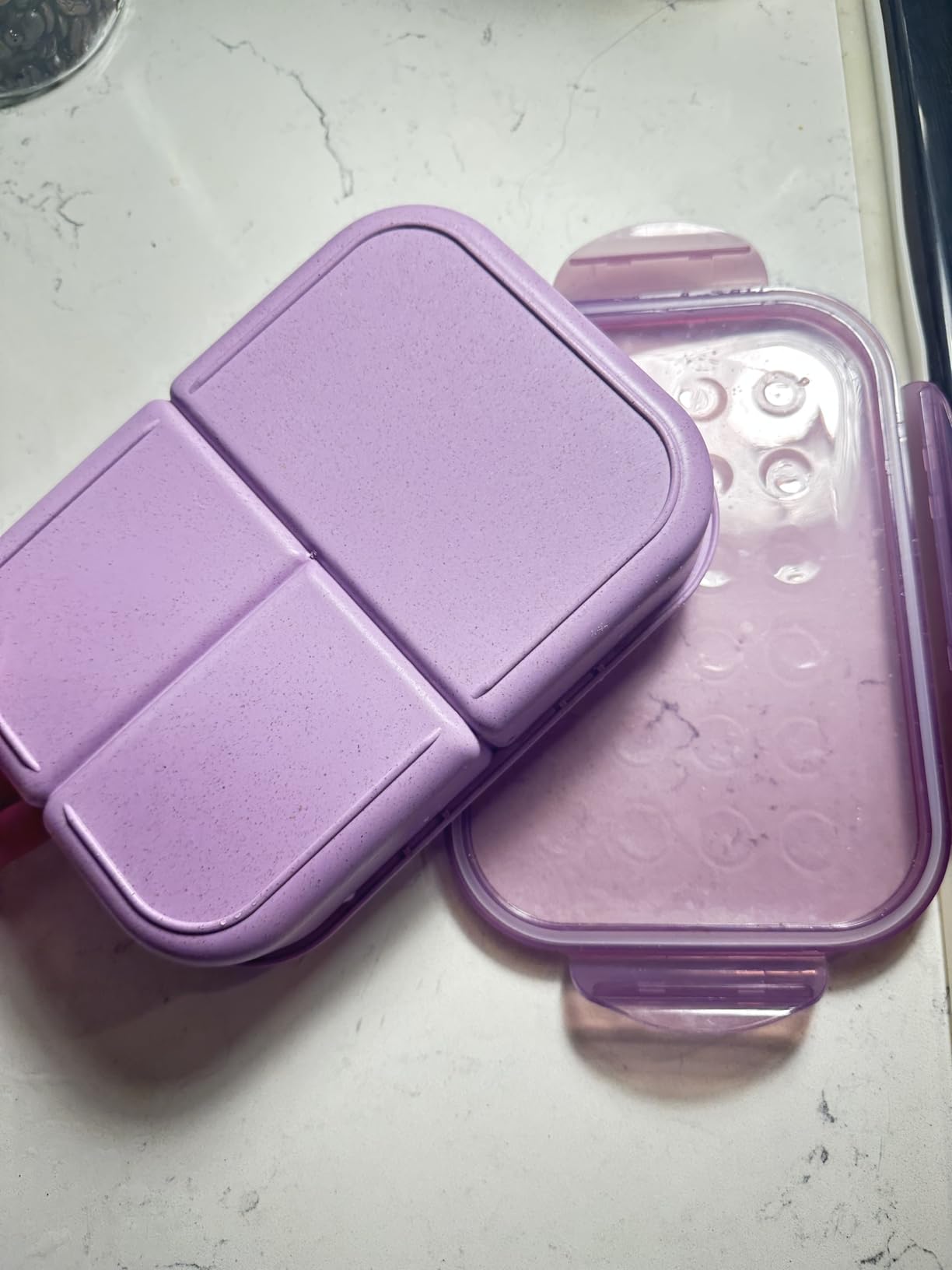 MISS BIG Bento Lunch Box for Kids, 1150ml, 3 Compartments, Purple customer photo 1
