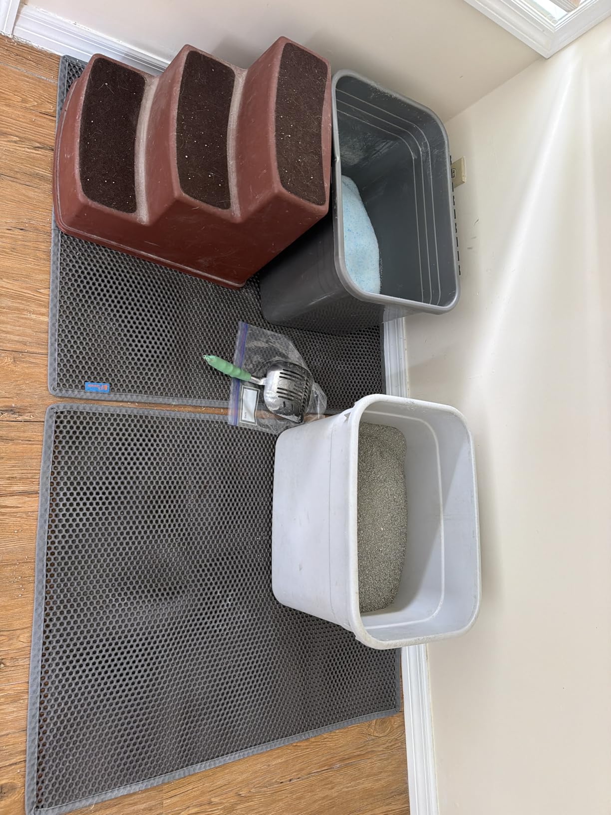 Pieviev Cat Litter Mat, Double-Layer Waterproof Litter Trap, 24