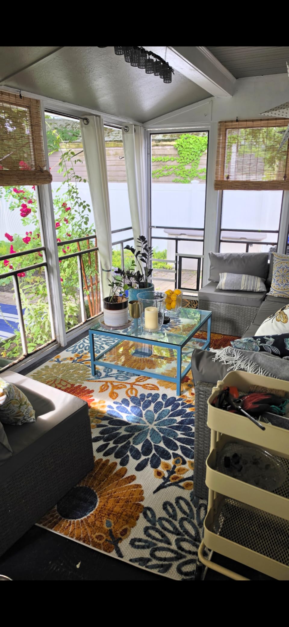 SAFAVIEH Washable Rug Outdoor Cabana Collection - 8' x 10', Cream & Red, Non-Shedding & Easy to Clean, Ideal for Patio, Backyard, Mudroom (CBN832A) customer photo 2