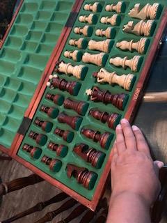 Husaria Ambassador 21.7 Inches Handcrafted Wooden Chess Set - Hornbeam and Sycamore Chessmen - Pyrography Design with Felt Interior, Brown customer photo 1