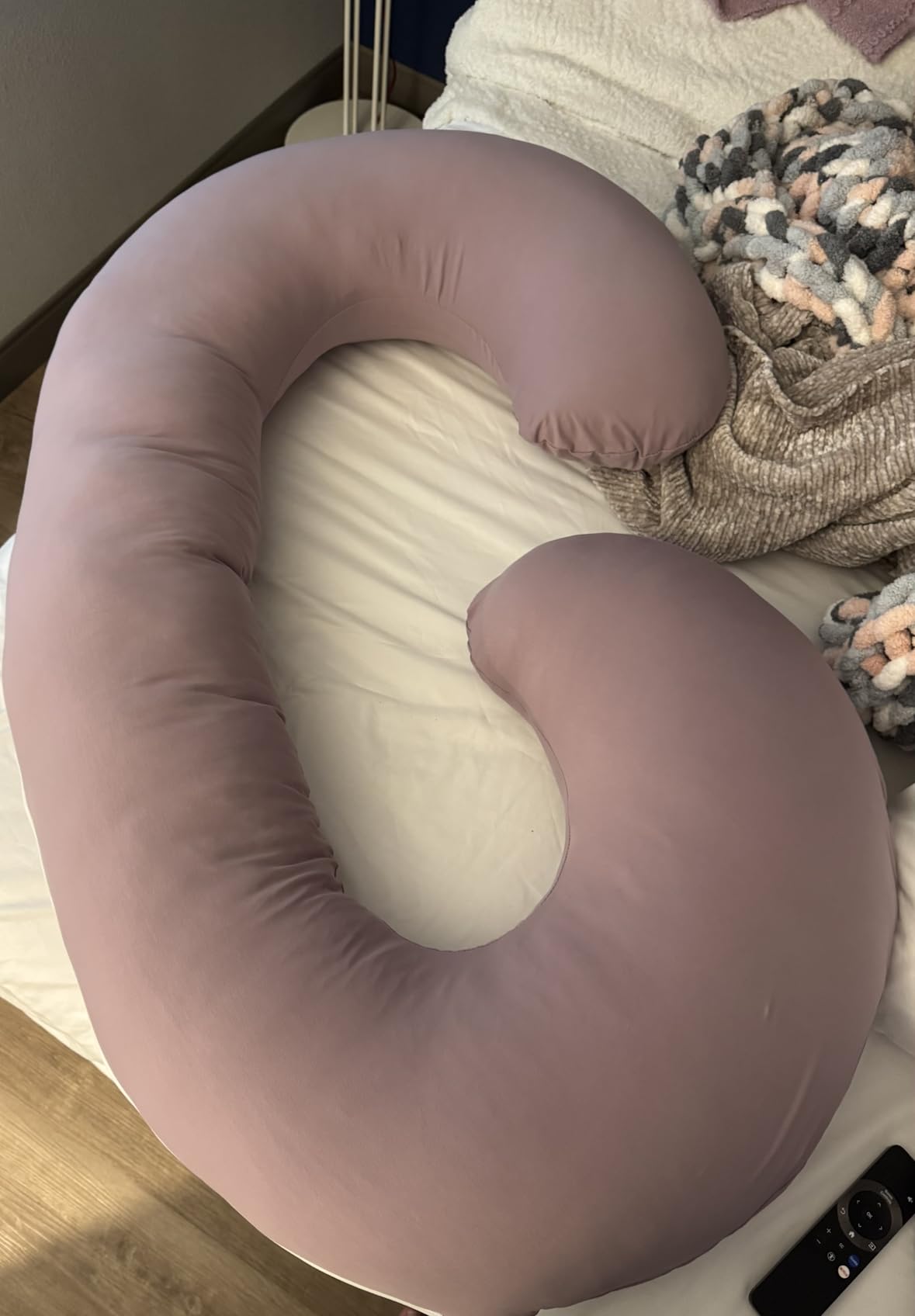 INSEN Pregnancy Pillows for Sleeping, Maternity Pillow with Cooling Cotton Cover, C Shaped for Pregnant Side Sleeping, Green customer photo 1