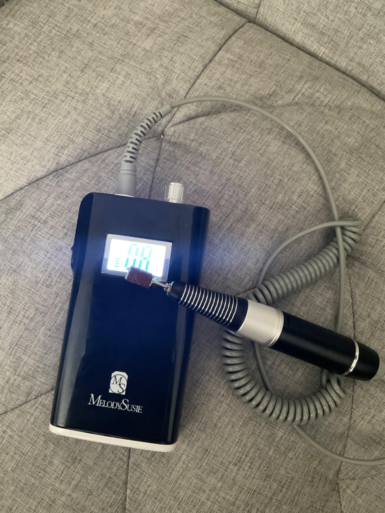 MelodySusie Portable Clip-On Nail Drill SC320H for Gel Removal & Nail Prep | 30000RPM, Cordless, 6000mAh Battery, 10-14h Runtime, Scamander, LED Display, Stepless Speed, Low Heat, Nail Polishing customer photo 1
