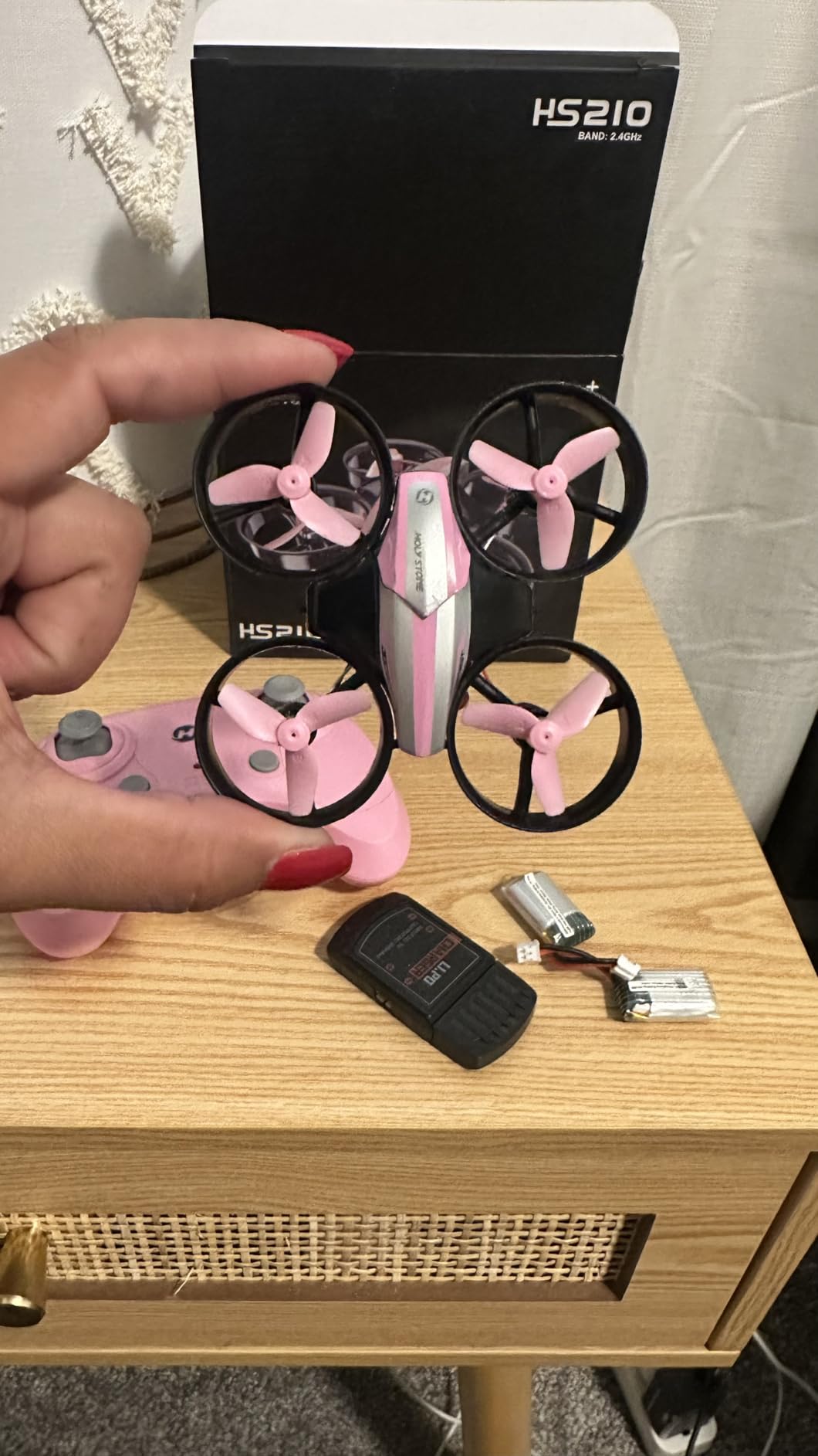 Holy Stone Mini Drone for Kids and Beginners RC Nano Quadcopter Indoor Small Helicopter Plane with Auto Hovering, 3D Flips, Headless Mode and 3 Batteries, Great Gift Toy for Boys and Girls, HS210 Blue customer photo 1