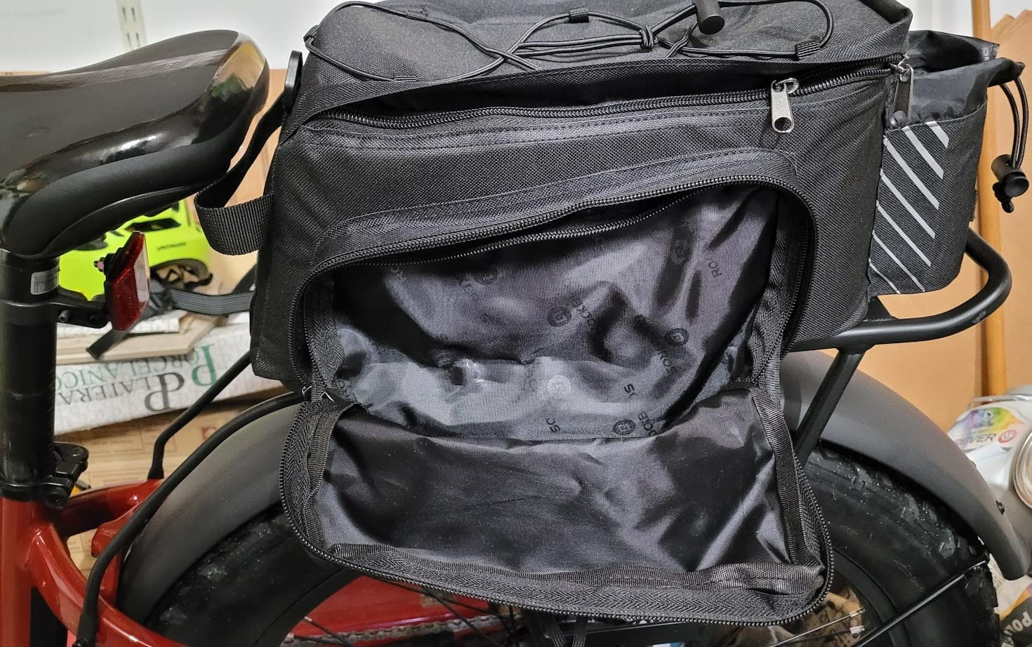 ROCKBROS Bike Rack Bag Bicycle Bag Trunk Rear Rack Bag Bike Panniers Bike Accessories Basket Storage Luggage Saddle Shoulder Bag 13L for E bike, Bicycle With Rain Cover Biking Accessories Gear customer photo 2