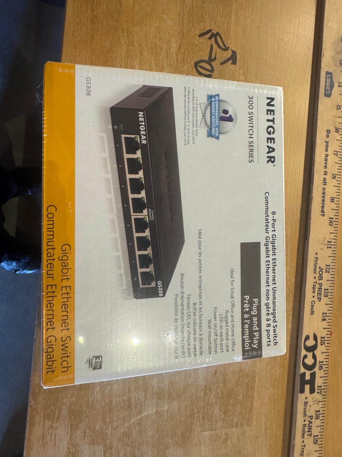 NETGEAR 8-Port Gigabit Ethernet Unmanaged Network Switch (GS308) | Essentials Model, Home Network Hub, Office Ethernet Splitter, Plug-and-Play, Silent Operation, Desktop or Wall Mount customer photo 1