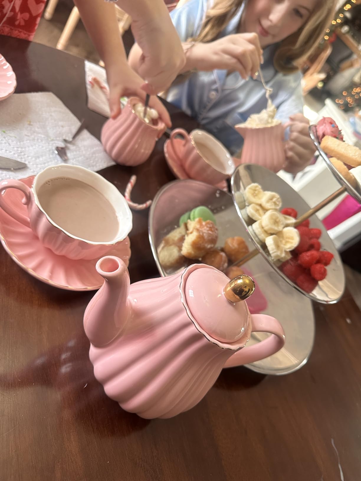Jusalpha Porcelain Tea Set- 8 OZ Coffee/Teacup, Saucer, Cup Holder, White customer photo 1