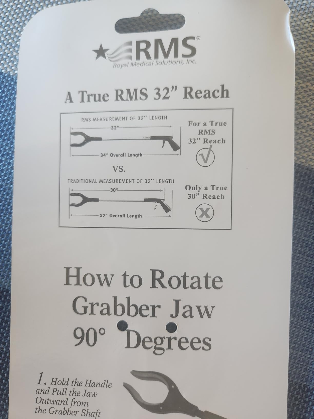RMS 2-Pack 32 Inch Extra Long Grabbers Reachers with Rotating Jaw (Blue) | Mobility Aid Reaching Tool to retrieve household items from floors, shelves, vehicles and tight spaces customer photo 1