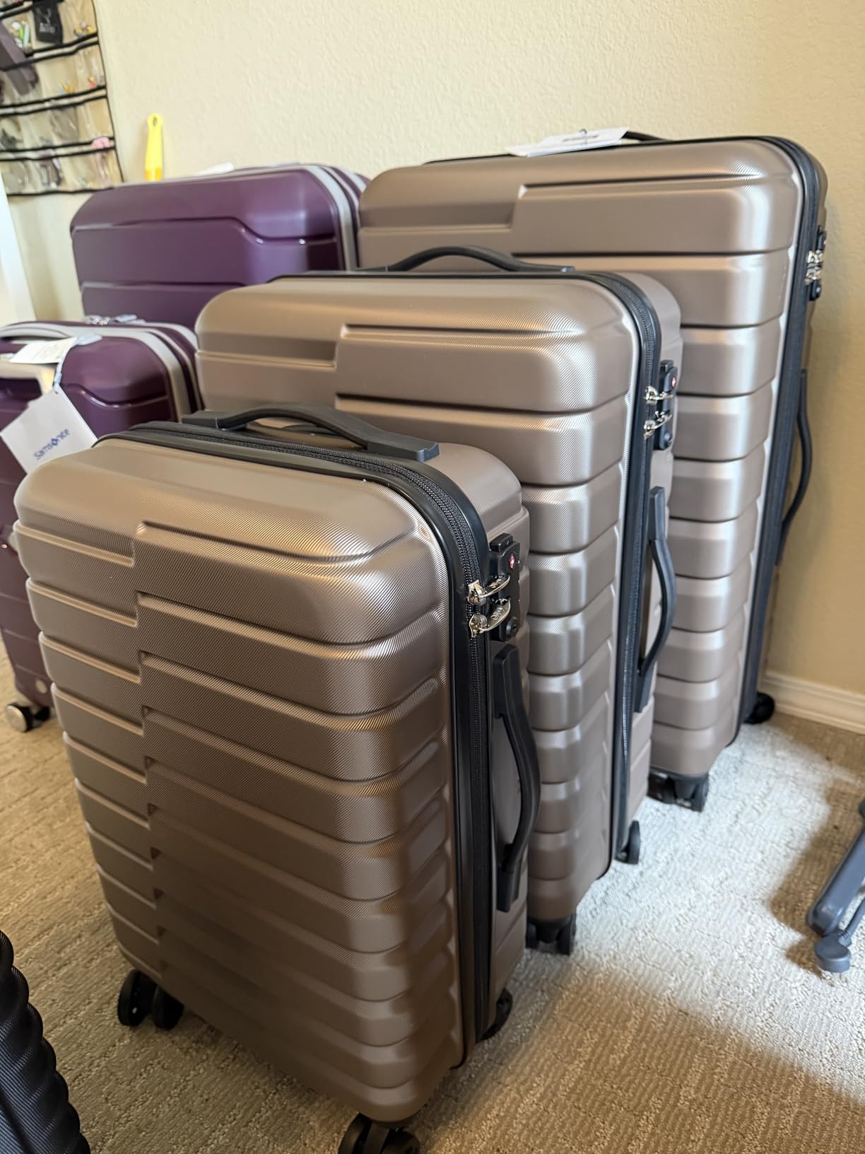 Coolife Lightweight Luggage with TSA Lock,3 Piece Set Gray | Suitcase Set with 360° Smooth-Rolling Dual Spinner Wheels,Expandable,Durable Hard Shell Suitcase for Family Travel customer photo 2