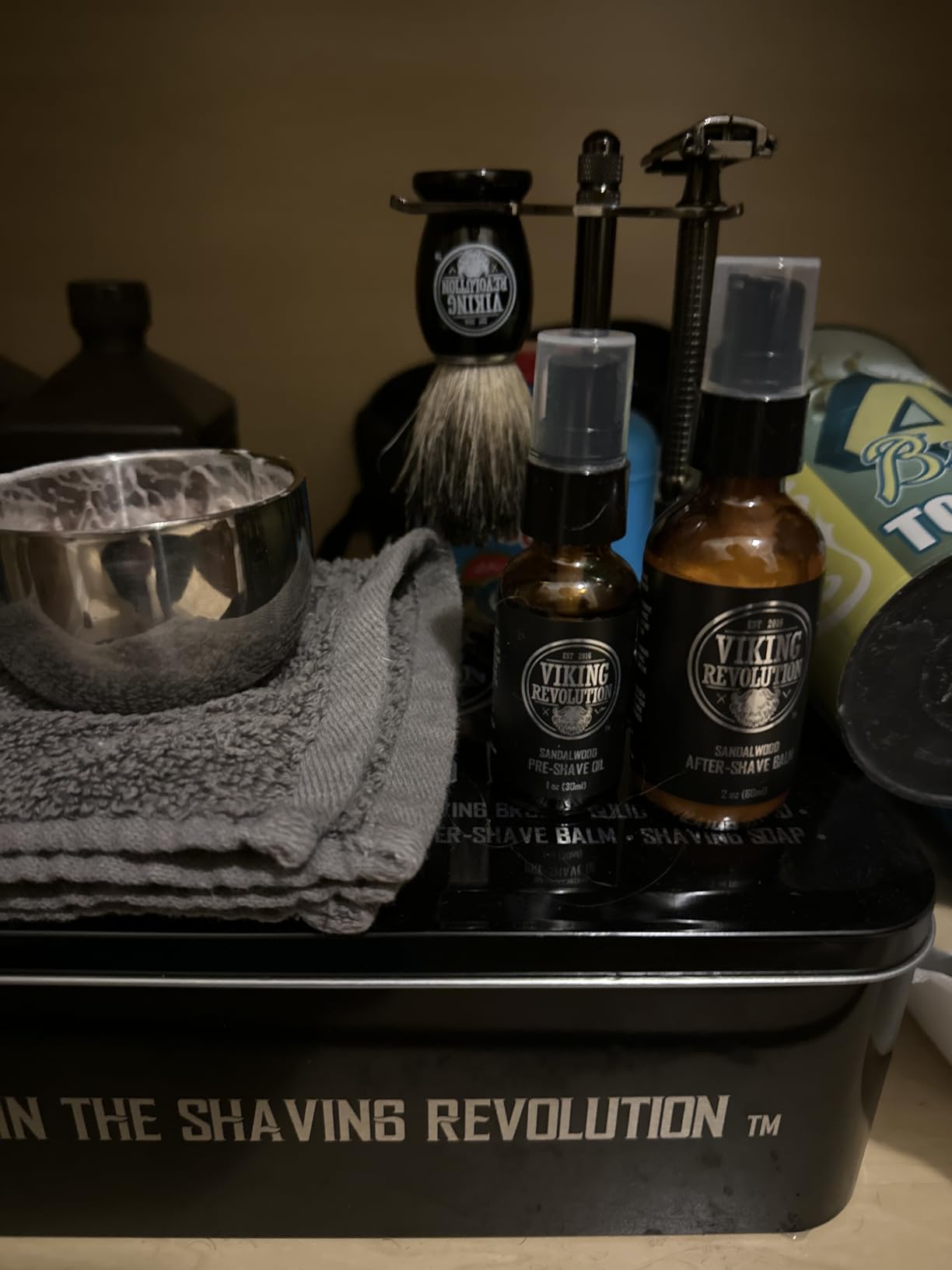 Viking Revolution Luxury Safety Razor Shaving Kit - 6 Piece Set | Includes Safety Razor, Stand, Bowl & Badger Brush - Plus After-Shave Balm & Pre-Shave Oil - Complete Wet Shave Kit customer photo 2