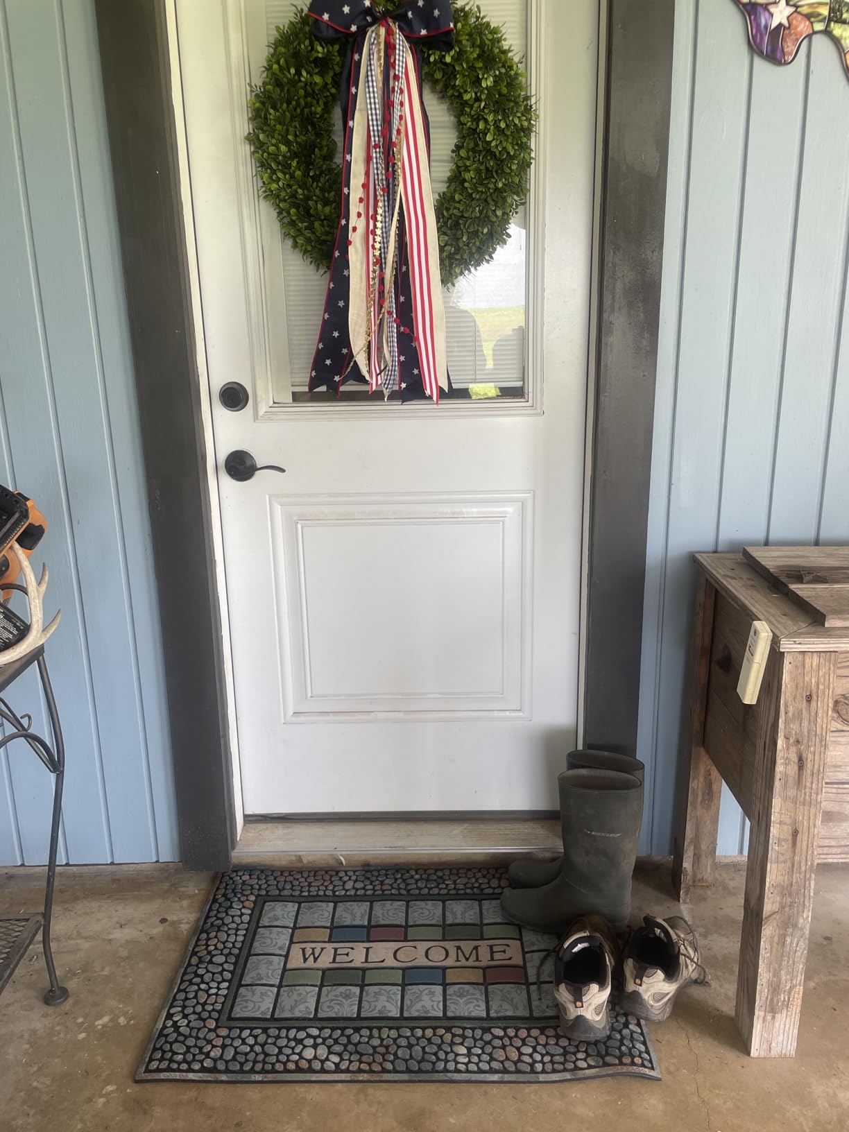 CHICHIC Rectangle Entrance Door Mat Large 24 x 36 Inch Entry Way High Traffic Area Doormat Front Door Rugs Outdoors Heavy Duty Welcome Mat, Non Slip Rubber Back Low Profile for Garage customer photo 1