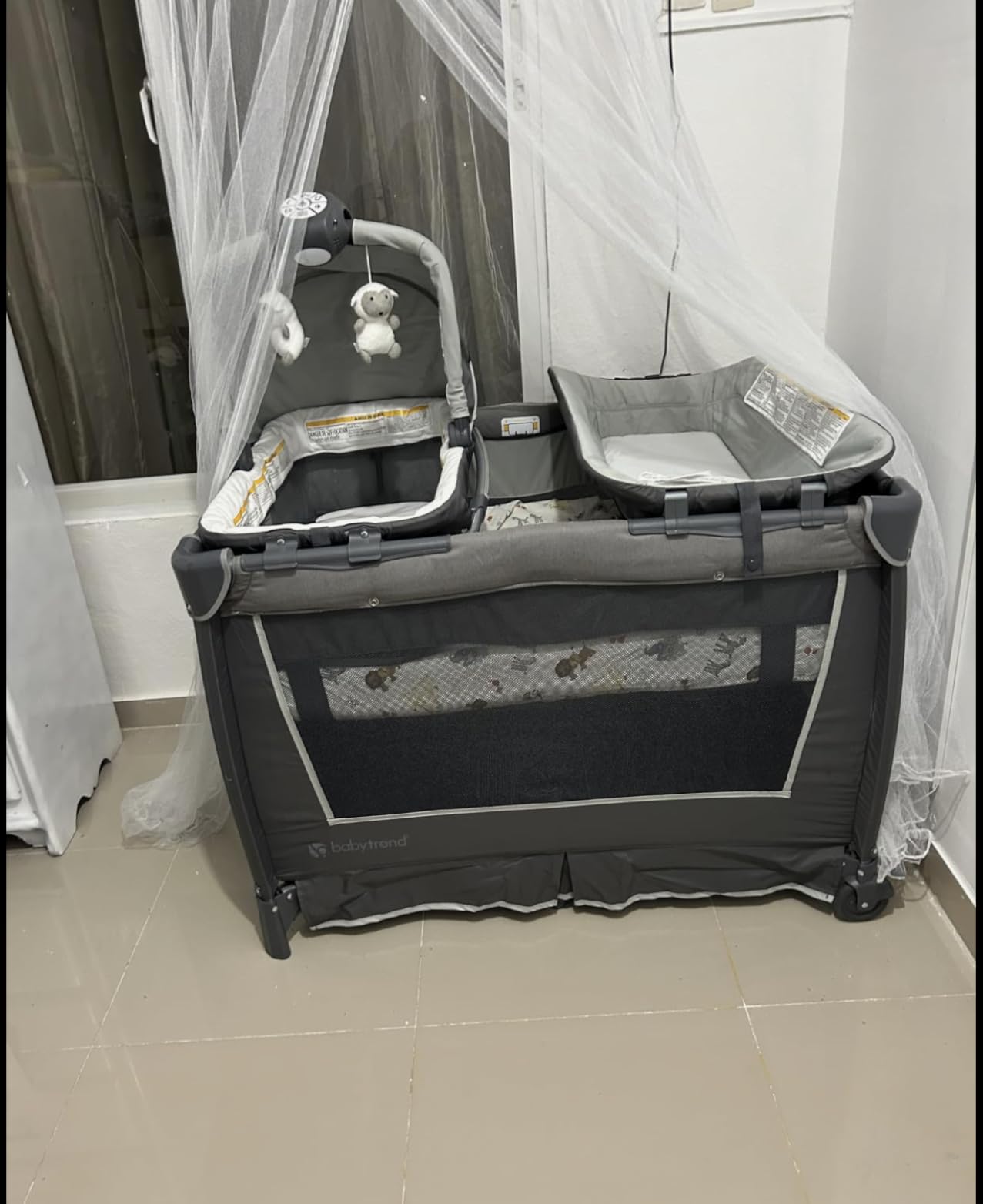 Baby Trend Retreat Nursery Center, Portable Playard with Bassinet, Changing Table, and Storage - Foldable and Convertible Travel Play Crib for Babies and Toddlers, Robin customer photo 1