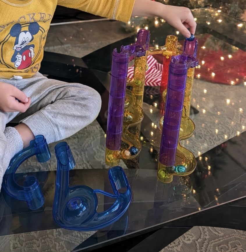 National Geographic Glow-in-the-Dark Marble Run for Kids Ages 8-12 | 15 Glow-in-the-Dark Glass Marbles, Storage Bag, Construction Toy, STEM Building Project, Birthday Gift customer photo 1