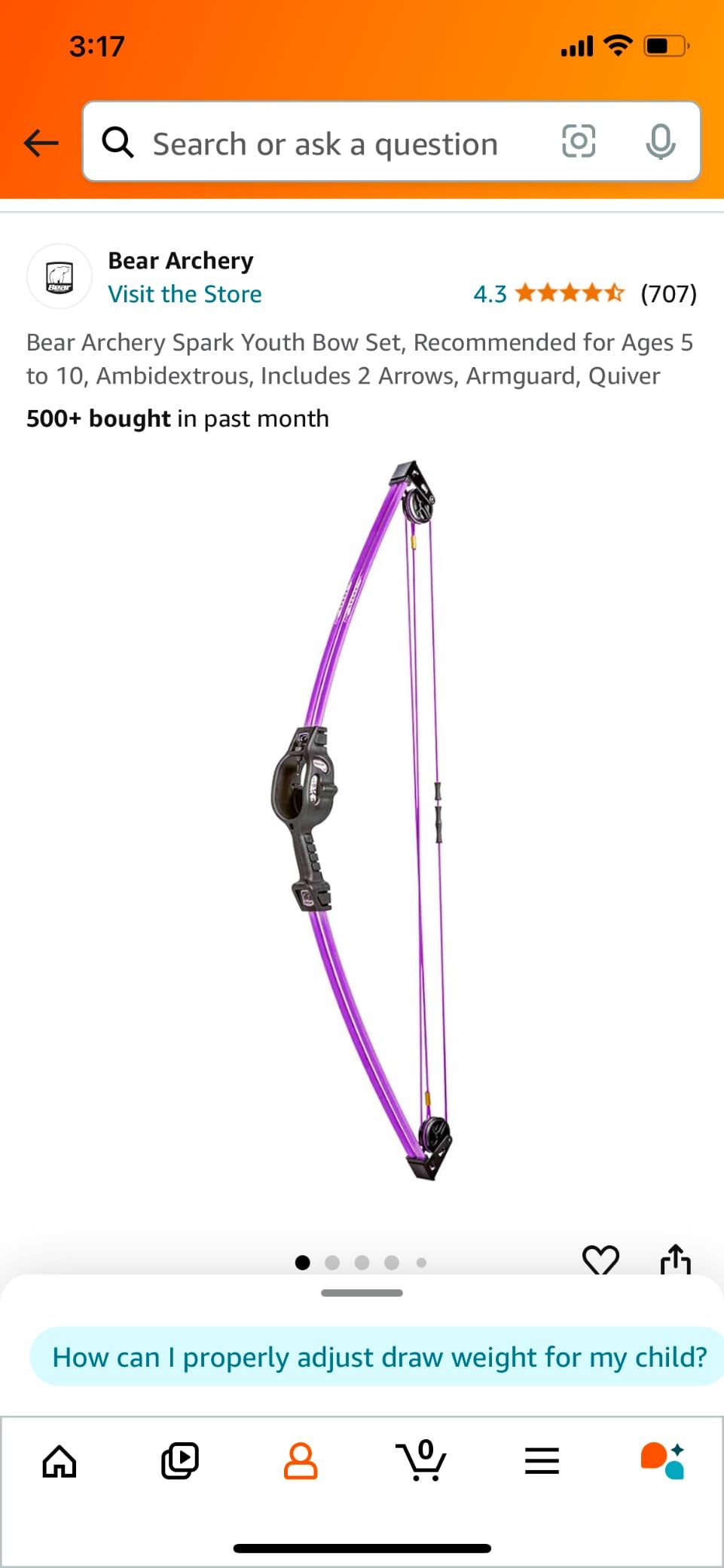Bear Archery Spark Youth Bow Set, Recommended for Ages 5 to 10, Ambidextrous customer photo 1