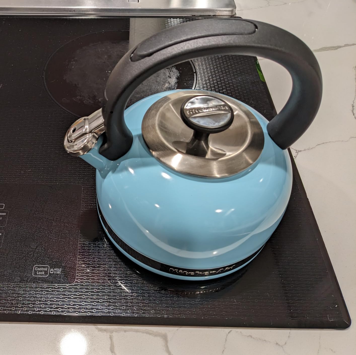 KitchenAid KTEN20DBEU 2.0-Quart Full Handle and Trim Band Stovetop Kettle, 2 Qt, Cameo Blue customer photo 2