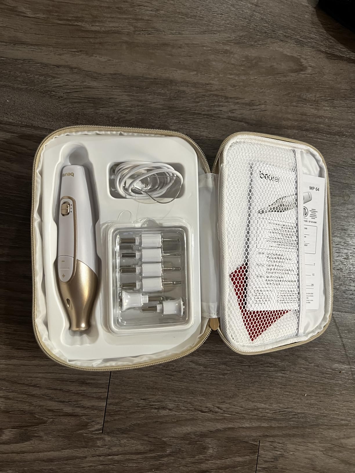 Beurer MP64 Nail Drill Kit, Cordless Electric Nail File with 10 Attachments and LED Light, Electric Manicure Set with Adjustable Speed, E-File for Manicure and Pedicure, with Storage Case customer photo 1