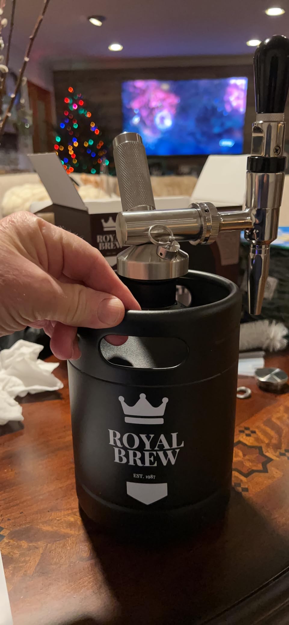 The Original Royal Brew Nitro Cold Brew Coffee Maker - Gift for Coffee Lovers - 64 oz Home Keg, Nitrogen Gas System Coffee Dispenser Kit customer photo 1