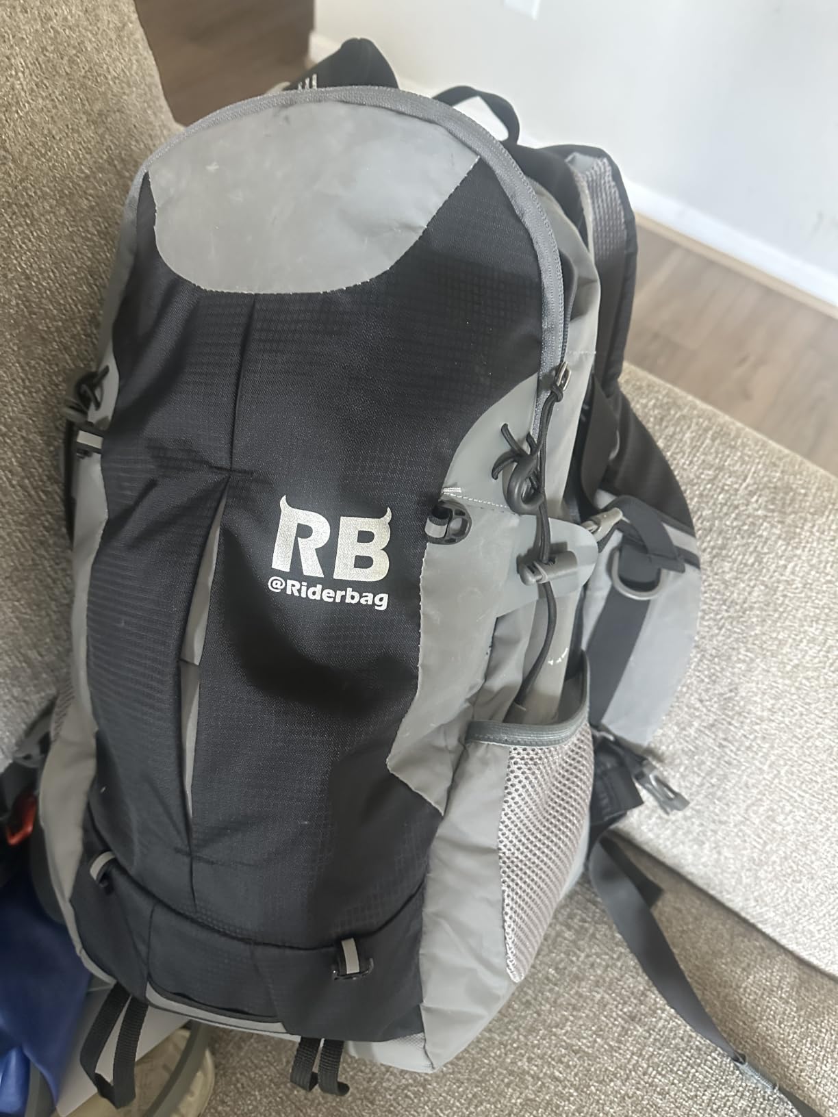 riderbag Reflective Motorcycle Backpack, Hi Viz Commuter Riding Bag with Laptop Compartment and Helmet Net customer photo 2