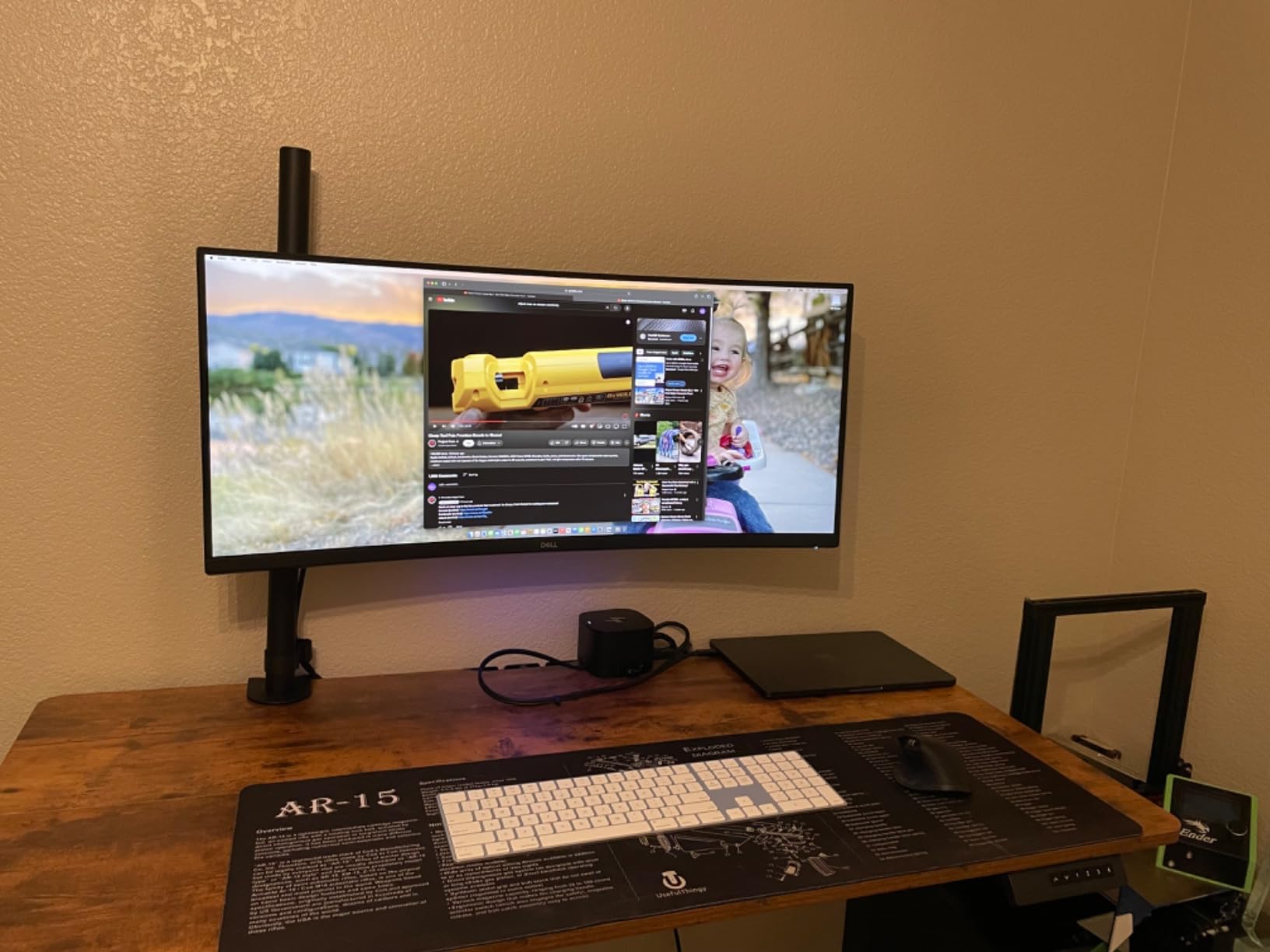 HUANUO Single Monitor Arm with 39 inch Extra-Tall Pole, Adjustable Computer Desk Mount for 13-32 inch Screens and up to 38 inch Ultrawide Screens, Hold 22 lbs, Monitor Stand with C-Clamp & Grommt Base customer photo 1