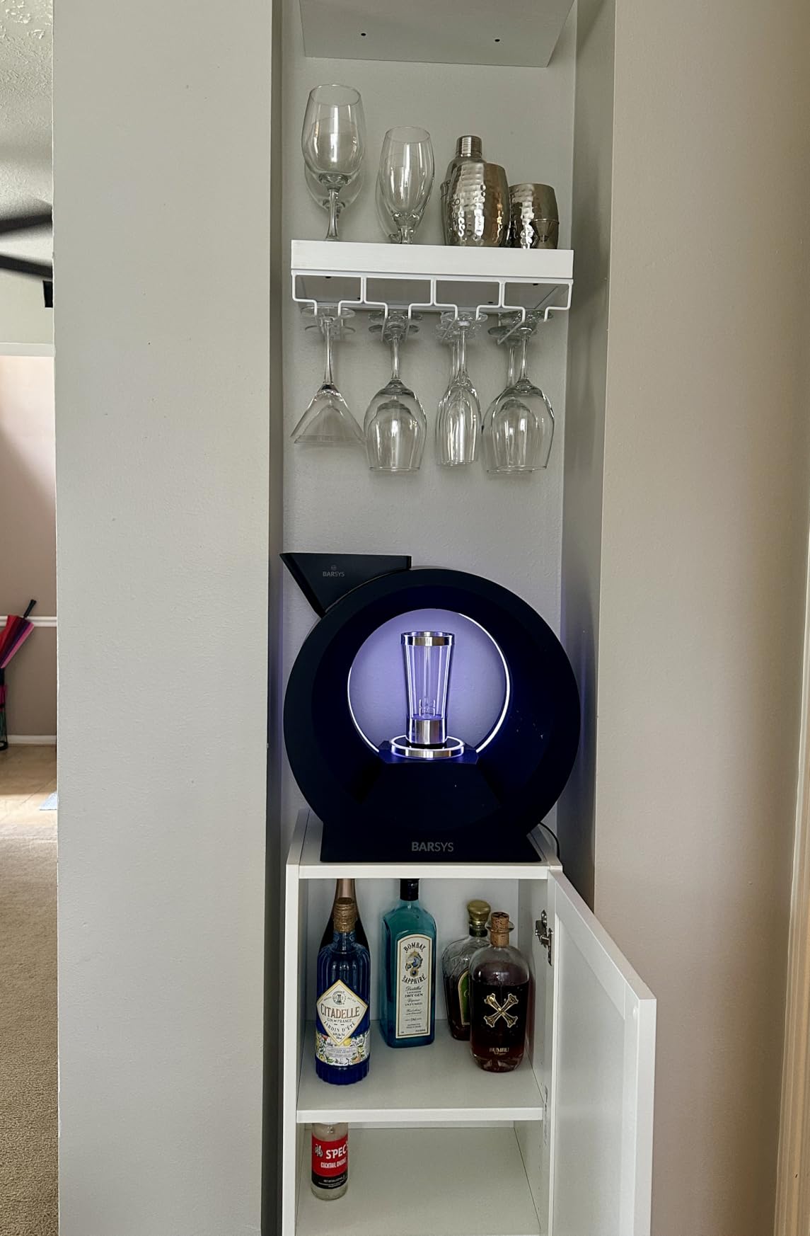 FOMANSH Wine Glass Rack - Under Cabinet Stemware Wine Glass Holder Glasses Storage Hanger Metal Organizer for Bar Kitchen Black customer photo 1