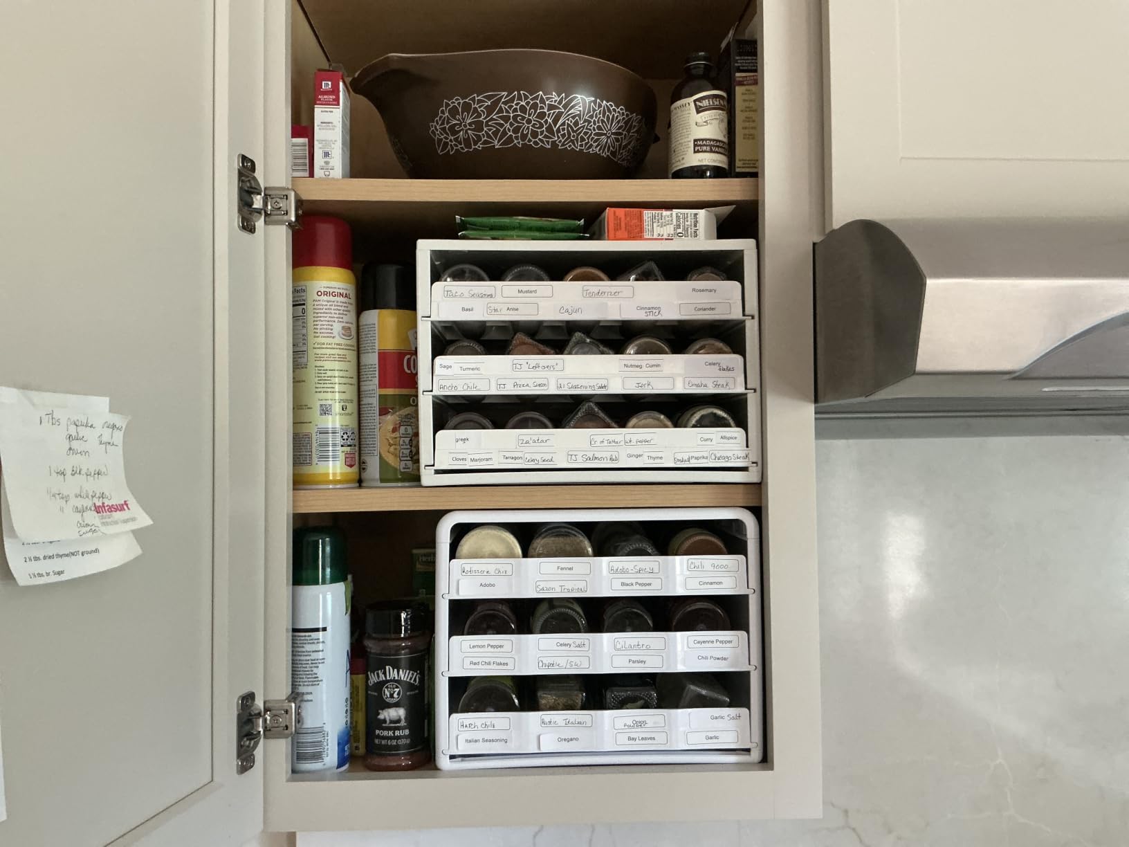 YouCopia SpiceStack Adjustable Spice Rack Organizer, Pull-Down 24-Bottle Seasonings and Spices Holder for Kitchen Cabinet and Pantry Organization with 104 Included Labels customer photo 1