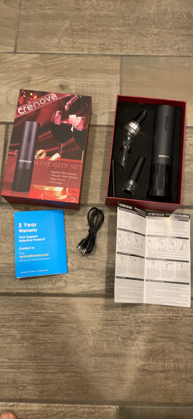 Crenova Electric Wine Opener, Rechargeable Wine Bottle Corkscrew Opener customer photo 1